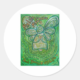 Cancer Poem Green Angel Art Decal Stickers