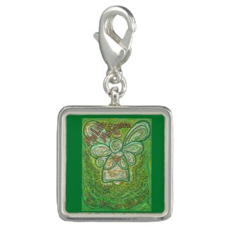 Cancer Poem Green Angel Bracelet Charm Jewelry