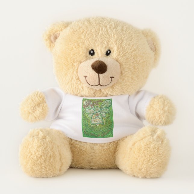 Cancer Poem Green Angel Chemo Teddy Bear Gift (Front)