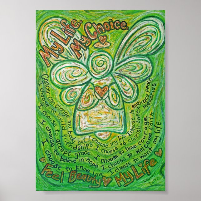 Cancer Poem Green Angel Painting Poster Art Prints (Front)
