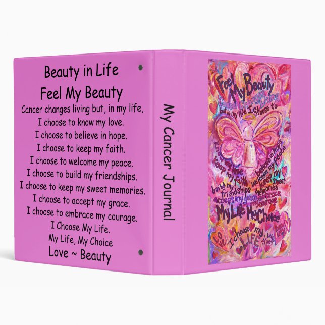 Cancer Poem Inspirational Angel Notebook Binder (Background)