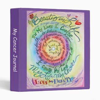 Cancer Poem Inspirational Rainbow Notebook Binder