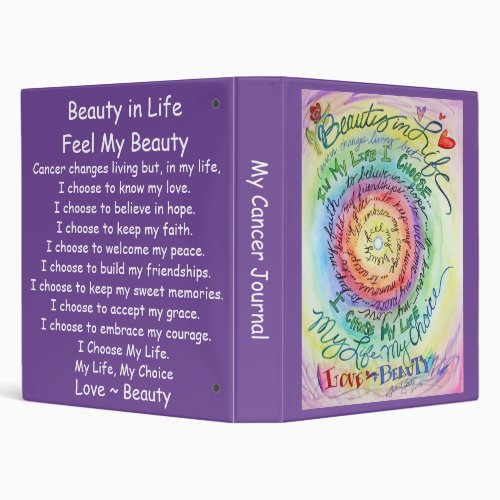 Cancer Poem Inspirational Rainbow Notebook Binder