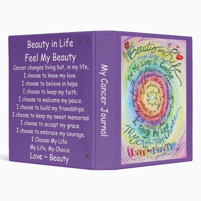 Cancer Poem Inspirational Rainbow Notebook Binder (Background)