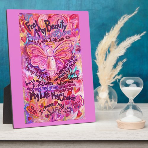 Cancer Poem Pink Angel Affirmation Art Plaque