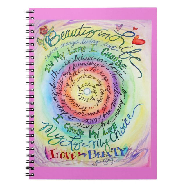 Cancer Poem Rainbow Art Notebook Journal (Front)