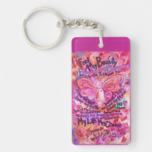Cancer Poem Rainbow Art Pendant Keychain