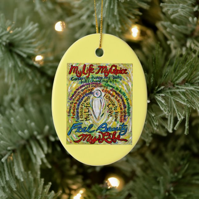 Cancer Poem White Angel Art Custom Gift Ornaments (Tree)
