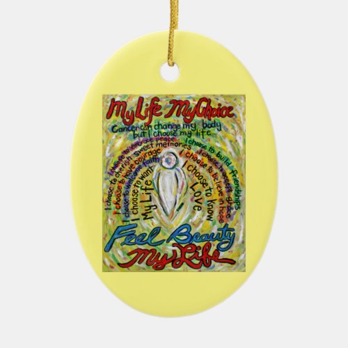 Cancer Poem White Angel Art Custom Gift Ornaments