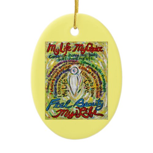 Cancer Poem White Angel Art Custom Gift Ornaments