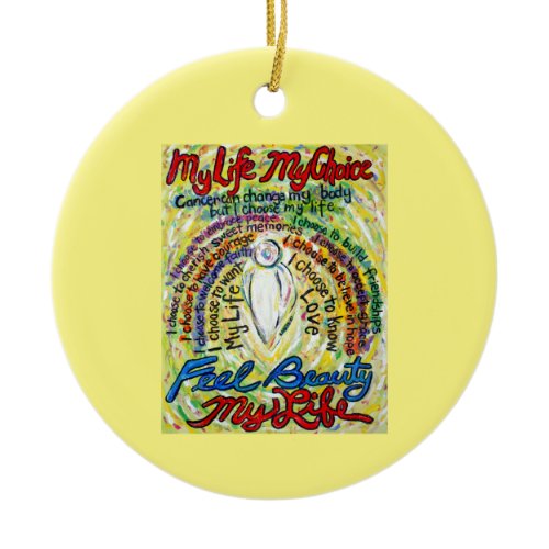Cancer Poem White Angel Art Custom Gift Ornaments