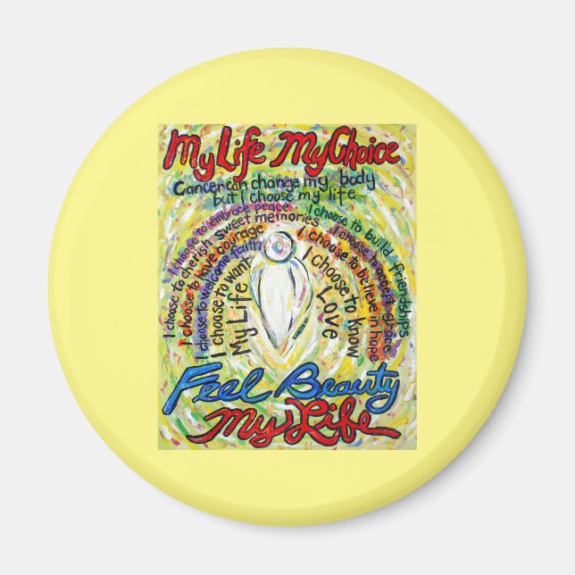 Cancer Poem White Angel Art Custom Magnet (Front)