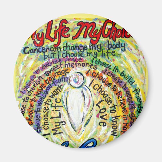 Cancer Poem White Angel Art Custom Magnet (Front)