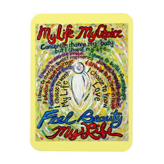 Cancer Poem White Angel Art Custom Magnet (Vertical)
