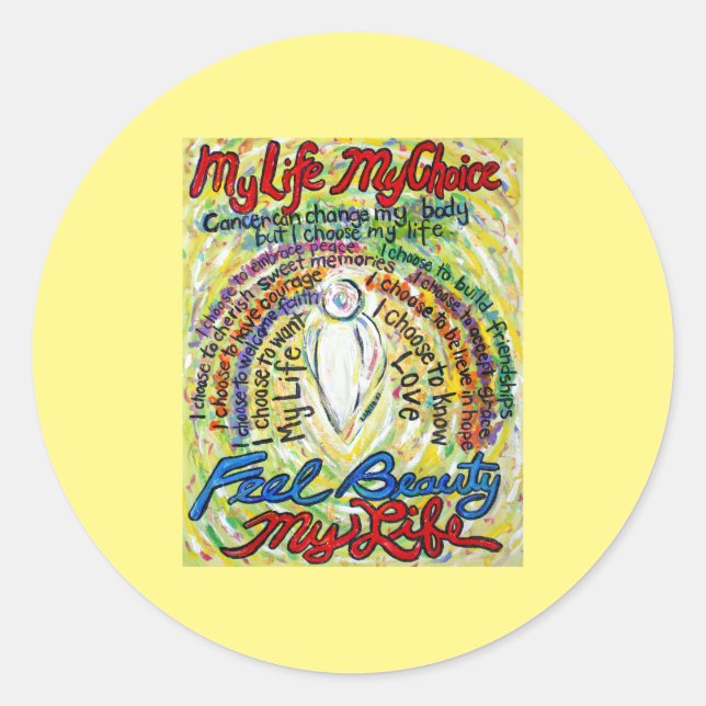 Cancer Poem White Angel Art Decal Stickers (Front)