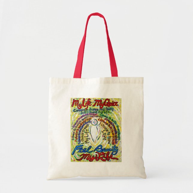 Cancer Poem White Angel Art Tote Bags (Front)