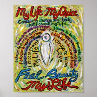 Cancer Poem White Angel Painting Poster Art Print