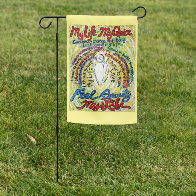 Cancer Poem White Guardian Angel Art Garden Flag (In SItu)