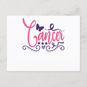 Cancer Purple Butterfly Breast Cancer Awareness Invitation Postcard