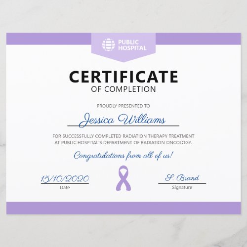 Cancer Radiation Therapy Certificate of Completion