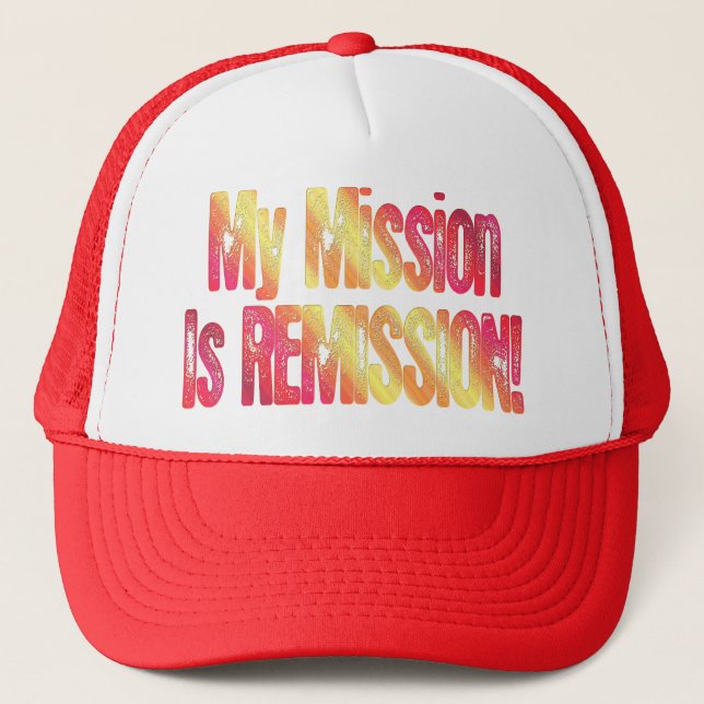 Cancer Remission Cure Red Yellow Hat Cap Survivor (Front)
