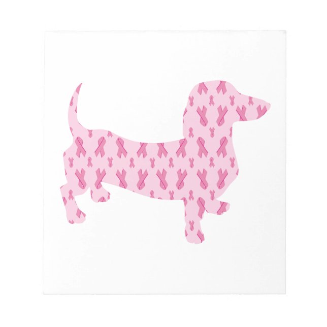 Cancer Ribbon Dachshund Notepad (Front)