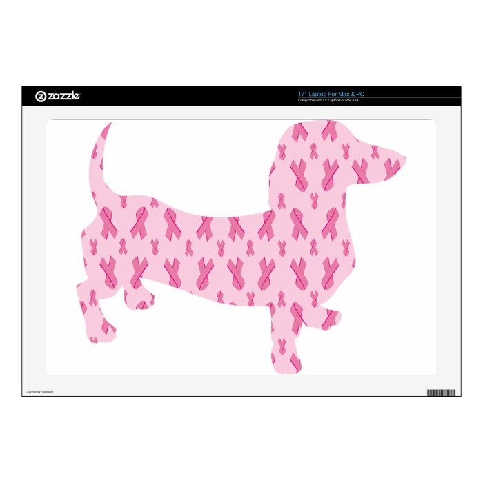 Cancer Ribbon Dachshund Skin For Laptop