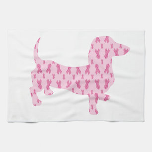 Cancer Ribbon Dachshund Towel