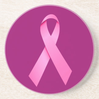 Cancer Ribbon Sandstone Coaster