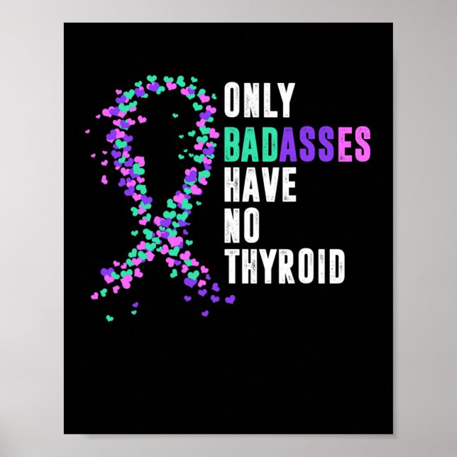 Cancer Ribbon Thyroidectomy Removal Surgery Bades  Poster (Front)