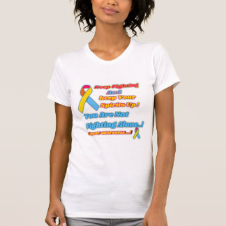 Cancer ribbons and life motivation quotes. T-Shirt