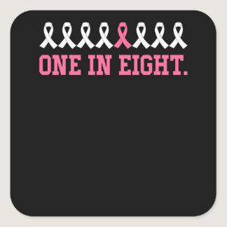 Cancer Ribbons One in Eight Square Sticker
