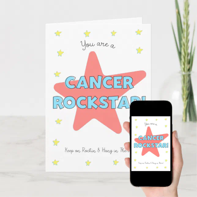 Cancer Rock Star Hang in There Get Well Card Zazzle