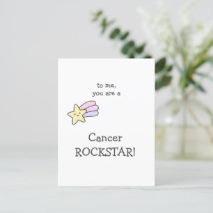 Cancer Rock Star! So proud of you! Encouragement Postcard