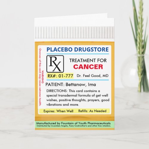CANCER RX Prescription for Health Get Well Card