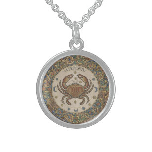 Cancer Sanctuary: Medieval Alchemical Crab Sterling Silver Necklace