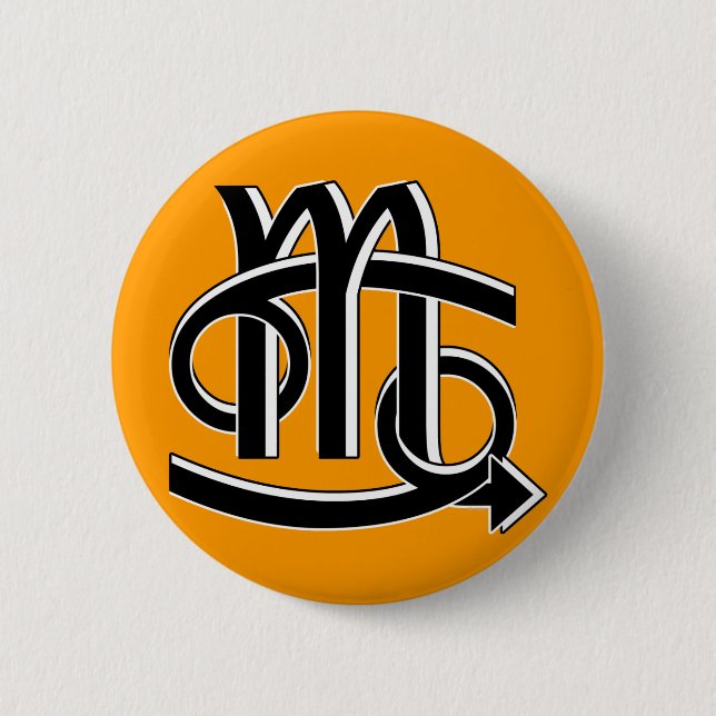 Cancer & Scorpio Partners bw Pinback Button (Front)