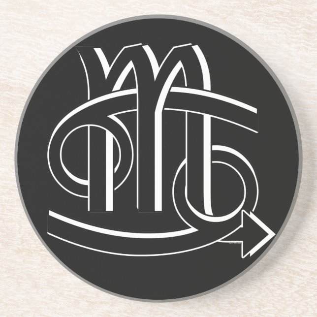 Cancer & Scorpio Partners bw Sandstone Coaster (Front)