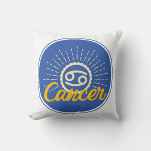 Cancer Sign Badge Throw Pillow