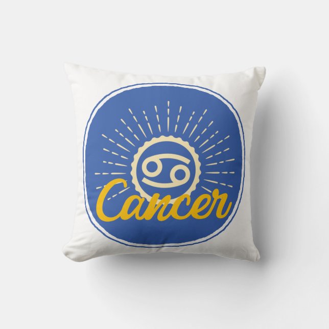 Cancer Sign Badge Throw Pillow (Front)