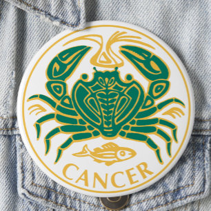 Cancer Sign of the Zodiac on a Button