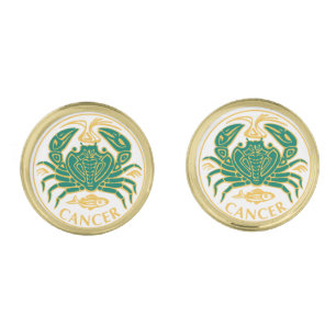Cancer Sign of the Zodiac on a pair of Cufflinks