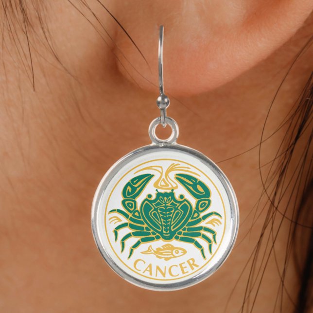 Cancer Sign of the Zodiac on a pair of Earrings (Creator Uploaded)
