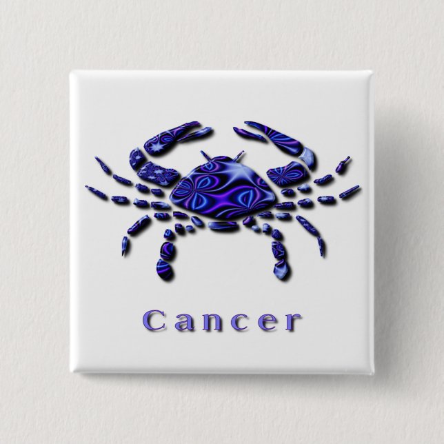 Cancer Sign Square Button (Front)