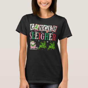 Cancer Sleigher Christmas Santa Liver Cancer T-Shirt