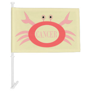 Cancer Star Sign Crab Car Flag
