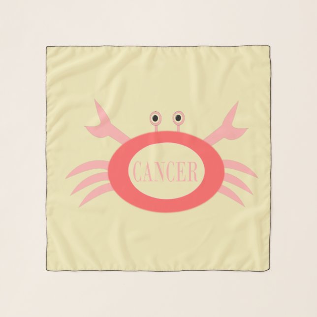 Cancer Star Sign Crab Chiffon Scarf (Front)