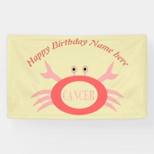 Cancer Star Sign Crab Custom Banner