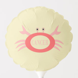 Cancer Star Sign Crab Custom Birthday Balloon