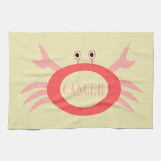 Cancer Star Sign Crab Custom Towel (Horizontal)